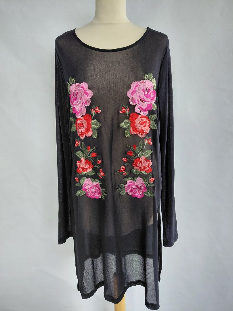 See-through long-sleeve top, XL, INC International Concepts