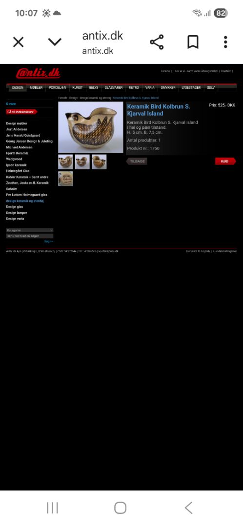 Leir fugl (ca. 1980), Kolbrún S. Kjarval