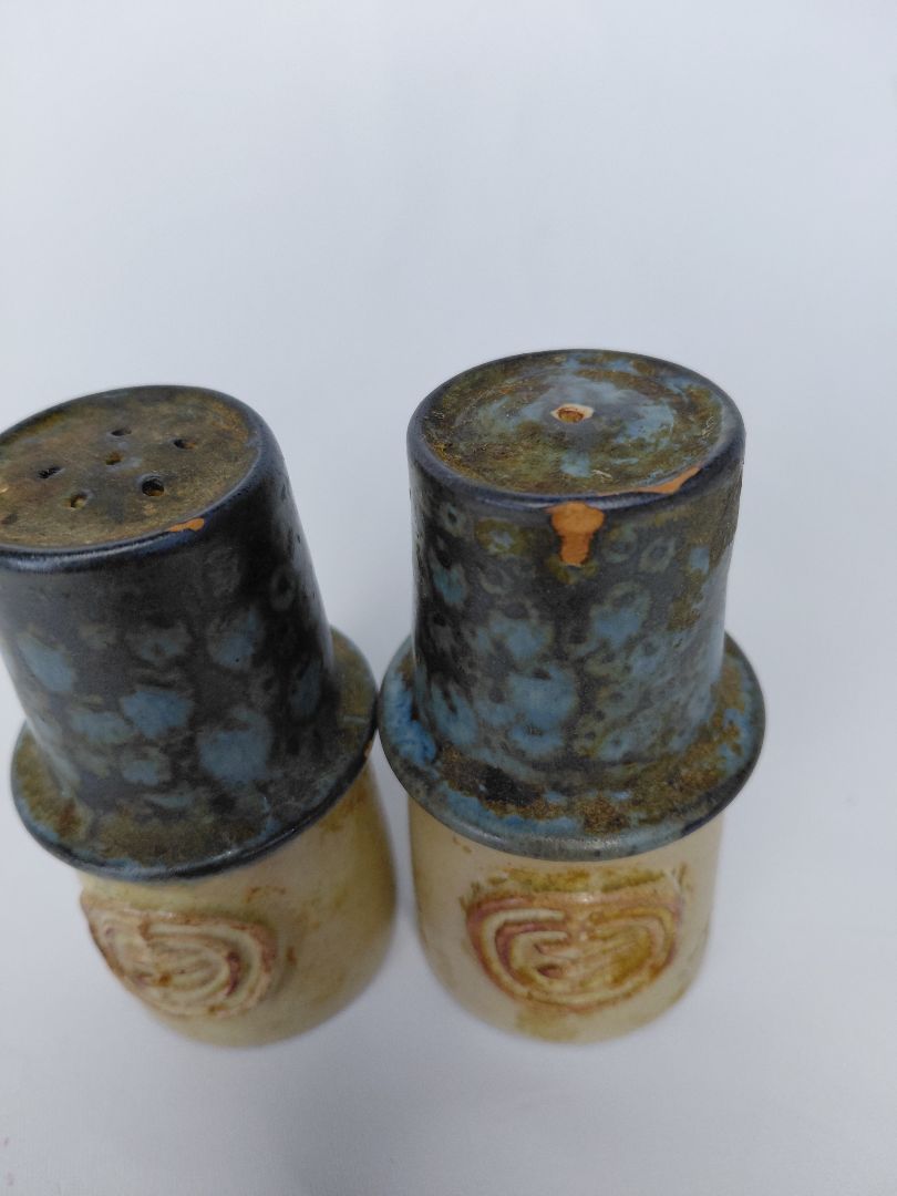 Keramik Salt og pipar staukar (vintage), Jette Hellerøe