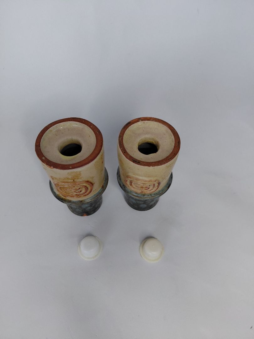 Keramik Salt og pipar staukar (vintage), Jette Hellerøe