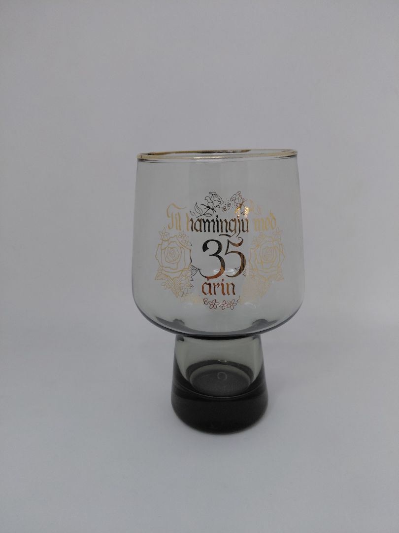 Glass "Congratulations on 35 years"