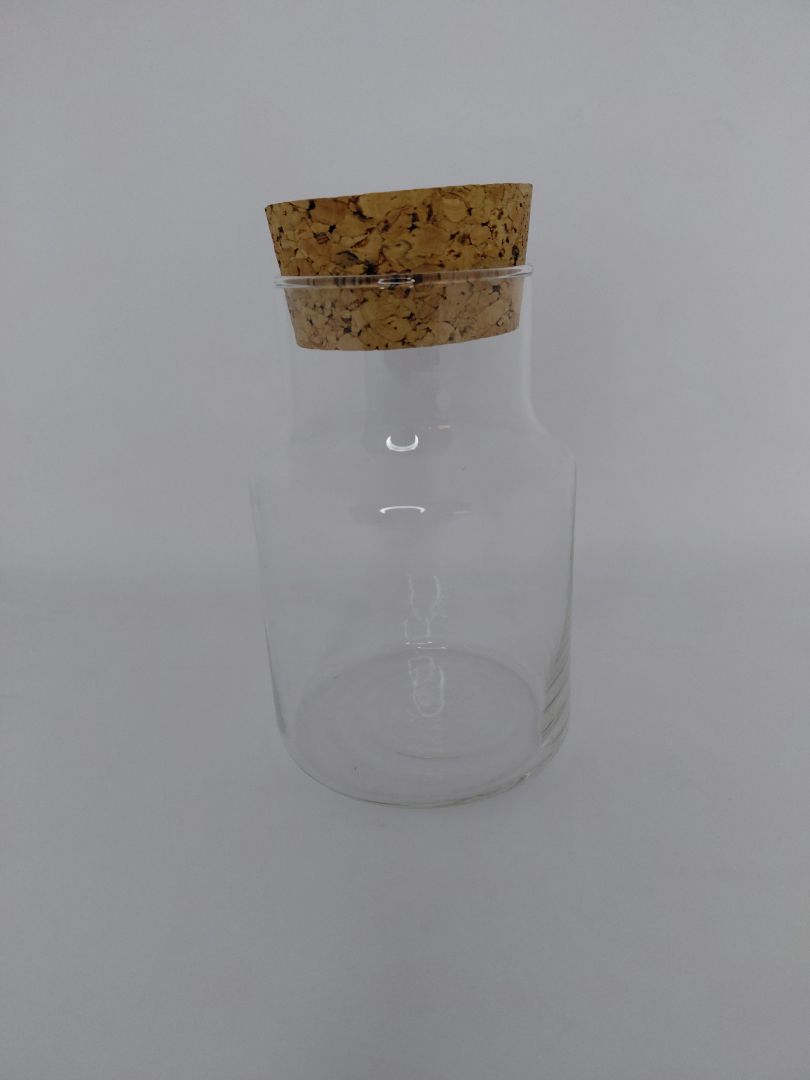 Glass jar with cork lid
