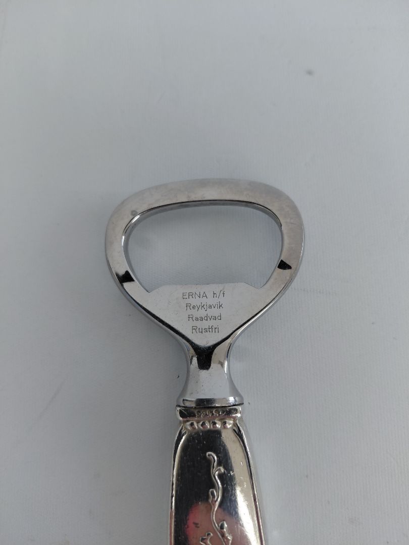Bottle opner by Guðlaugur Magnússon (925S silver and stainless steel), Erna h/f