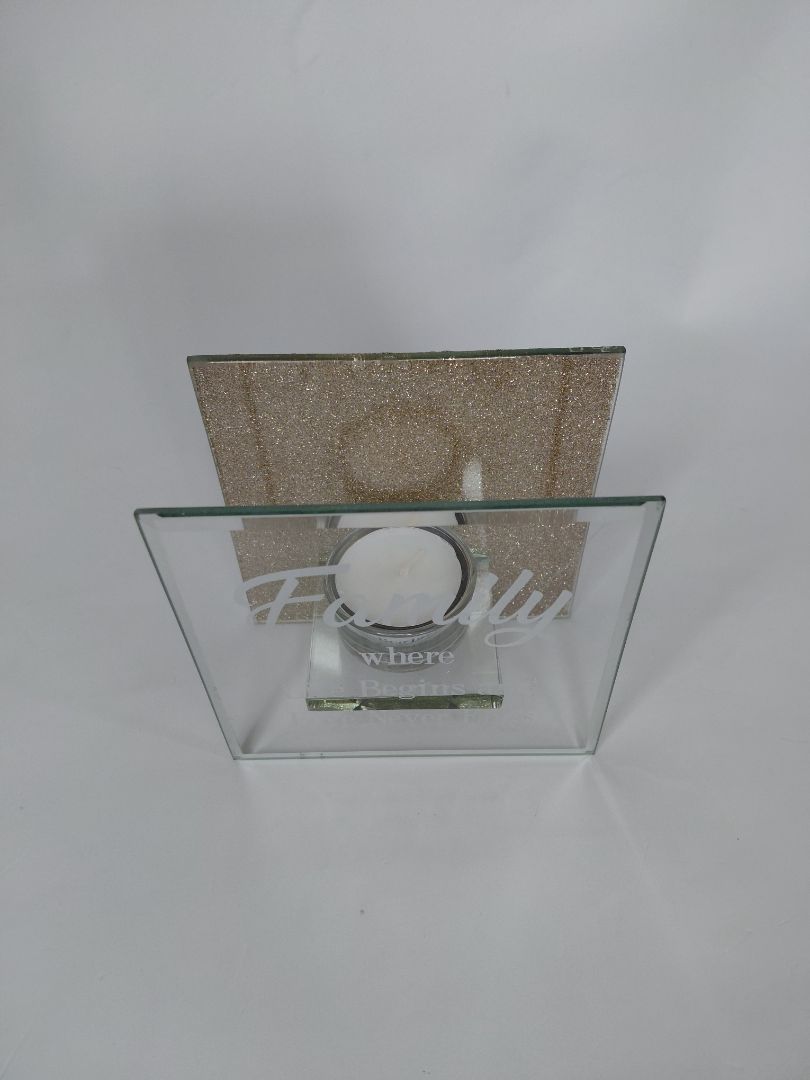 Candlestick with inscription