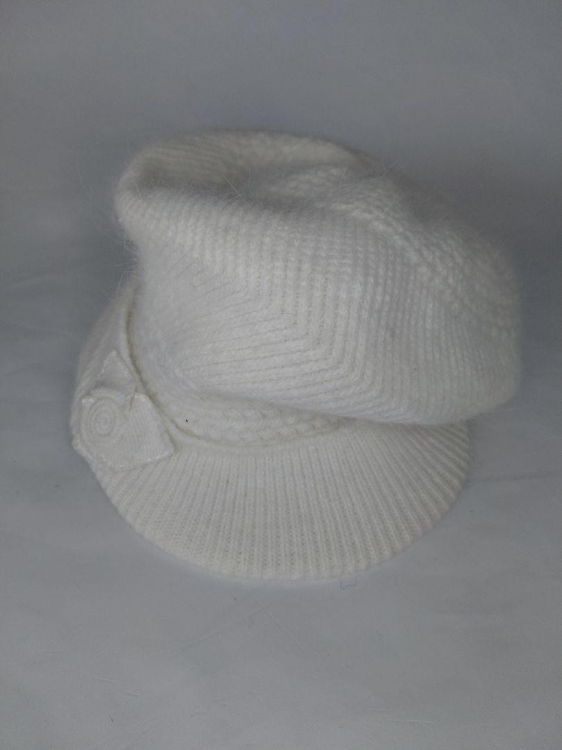 Hat with a rabbit fur trim