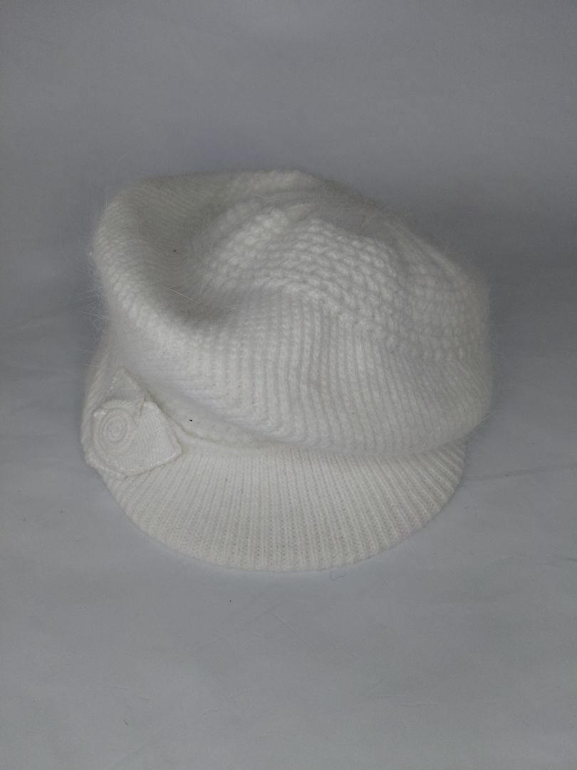 Hat with a rabbit fur trim