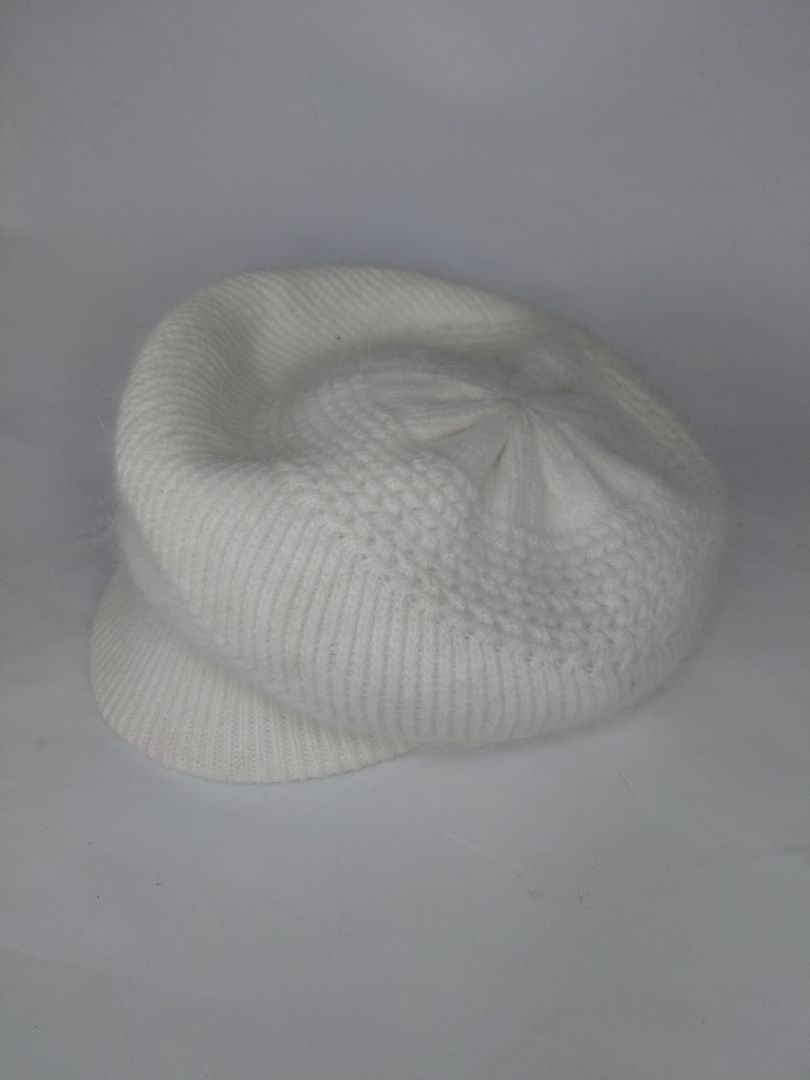 Hat with a rabbit fur trim