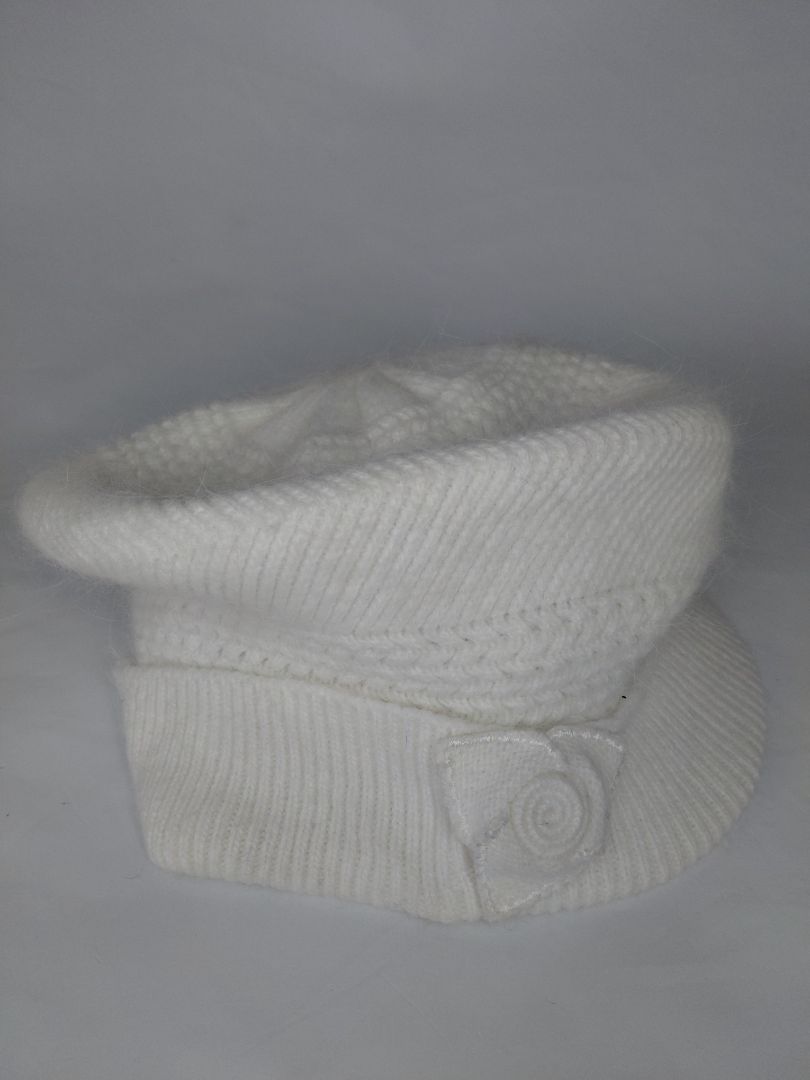 Hat with a rabbit fur trim