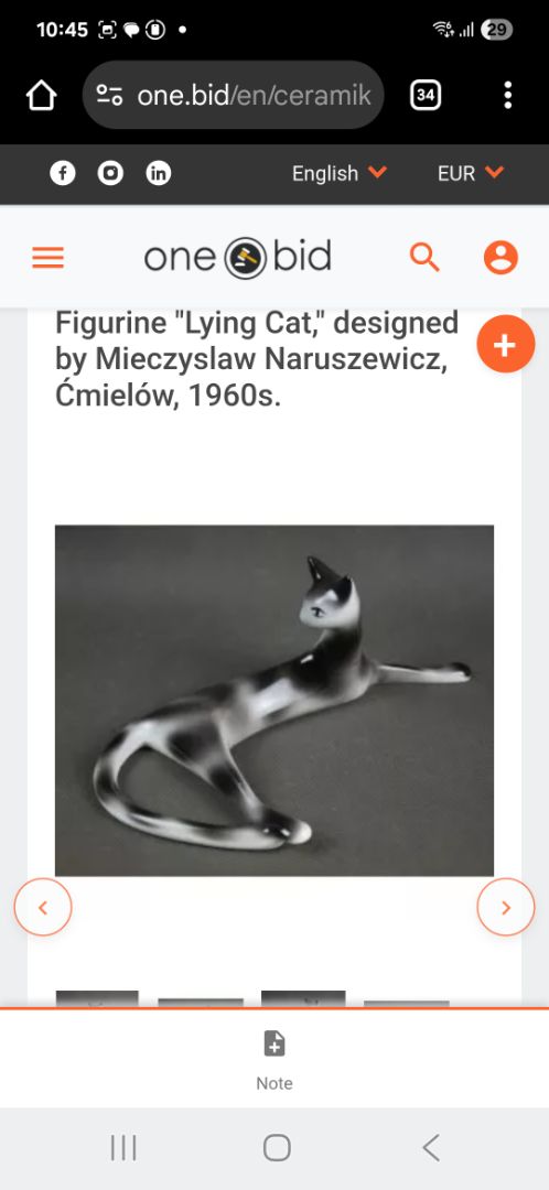 Lying Cat (1960s), Mieczyslaw Naruszewicz for Cmielow