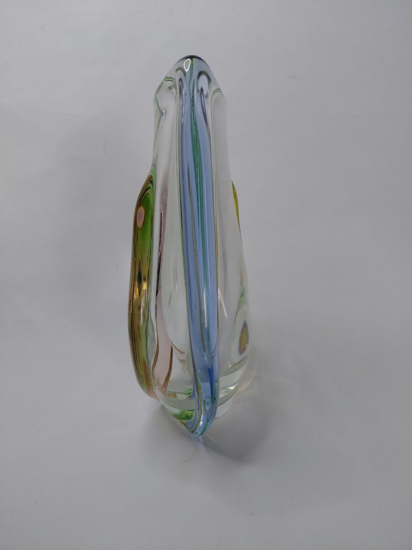 Vintage blómavasi (1950-1960), Frantisek Zemek fyrir Mstisov Glassworks