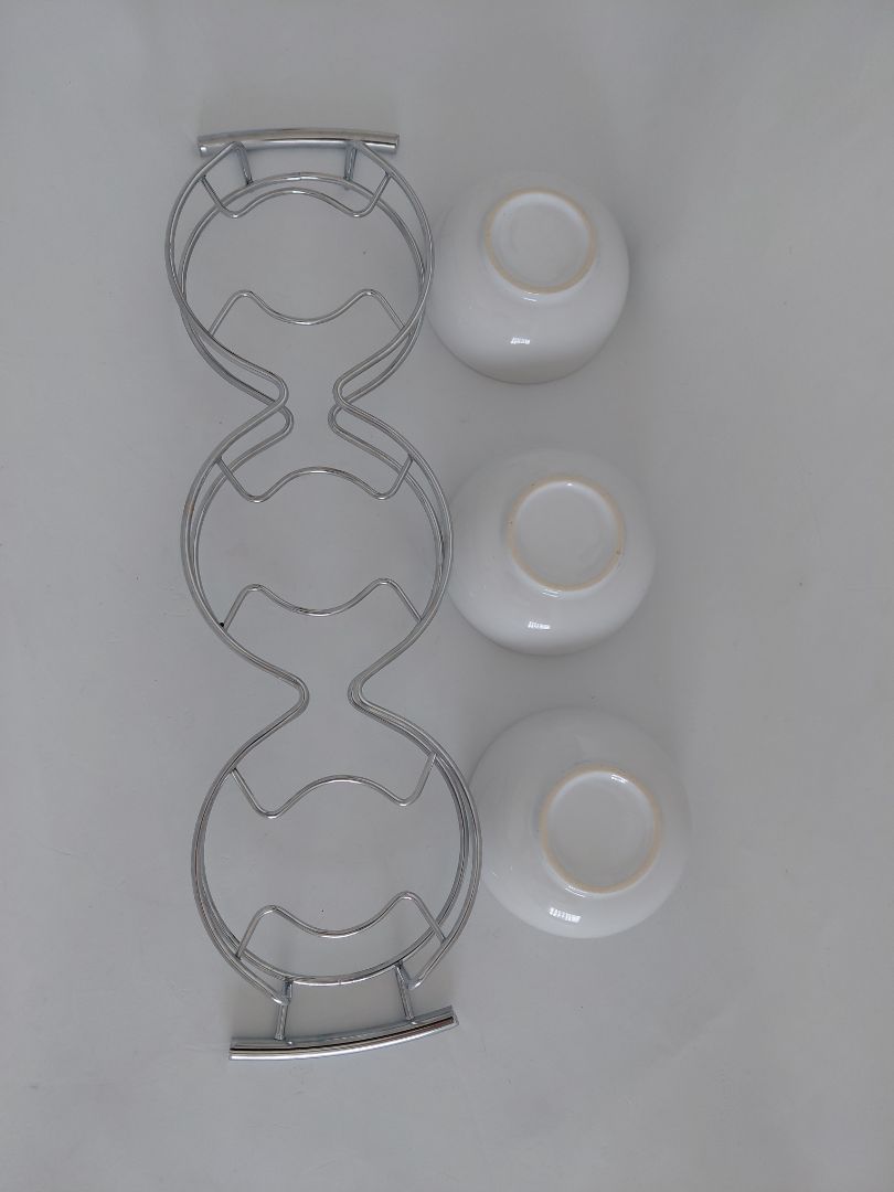 Sauce bowls in steel tray, Imperial houseware