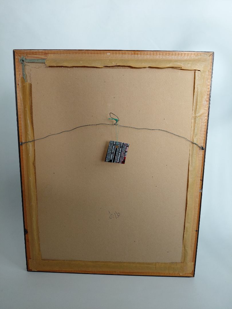 Vintage embroidered picture in frame (37.5x47 cm)