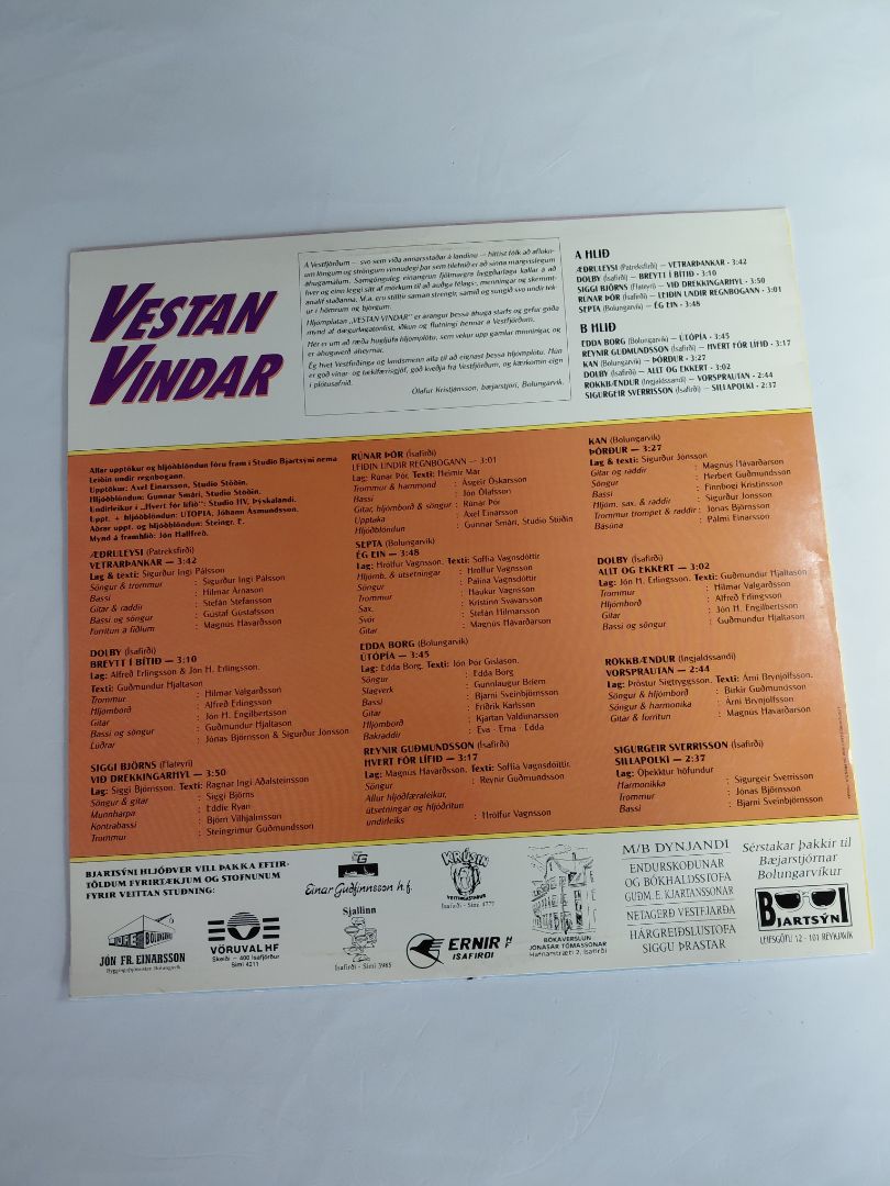 Vestan vinder, 11 songs with West Icelandic music