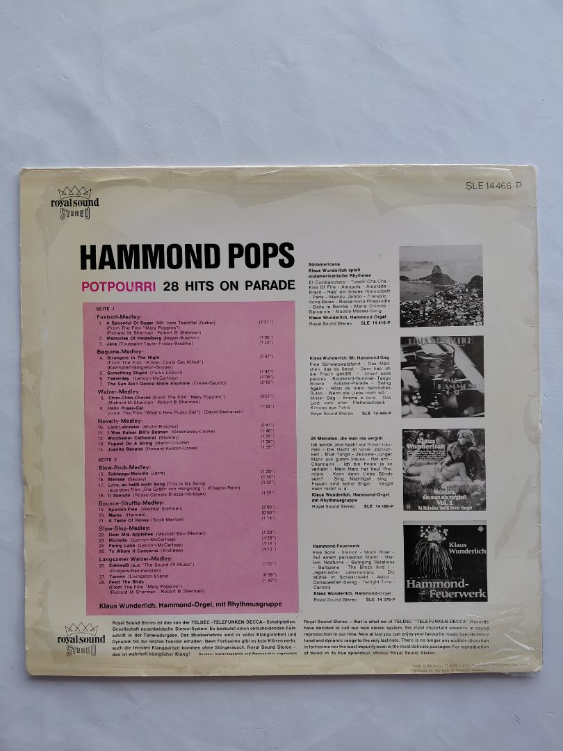 Hammond pops 28 hits on Parade, Klaus Wunderlich