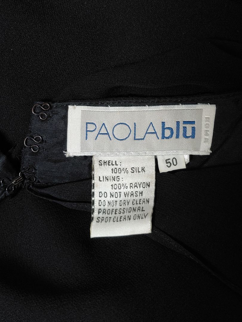 Síðkjóll með 100% silki (ár 2008), L, Paola Blu Roma