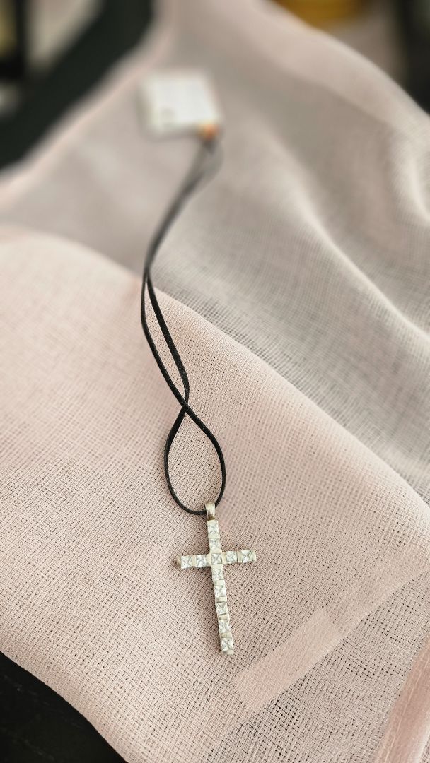 Cross with leather strap
