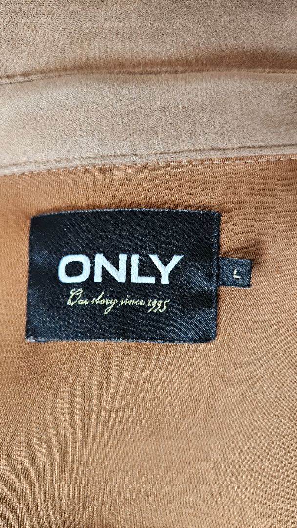 Faux suede shirt jacket, L, Only
