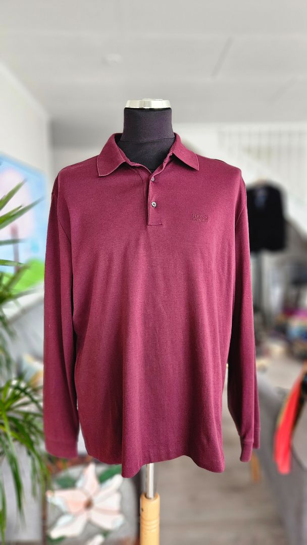Long sleeve Pima Cotton polo shirt, XL, Boss