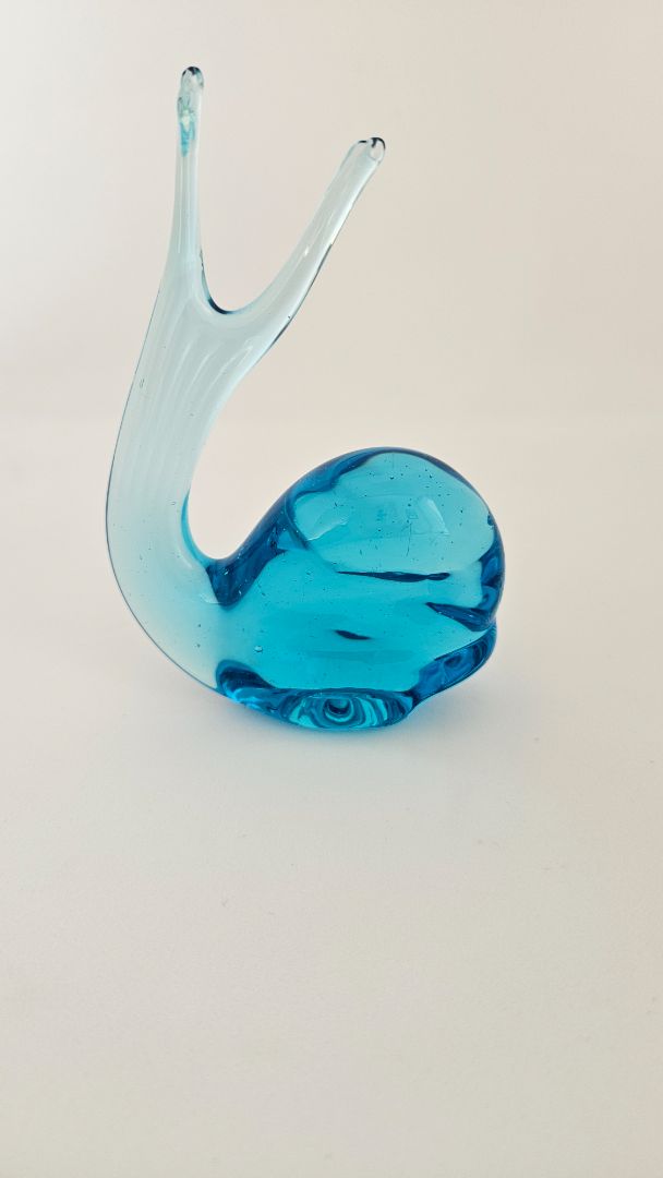 Vintage glass whale, Murano glass