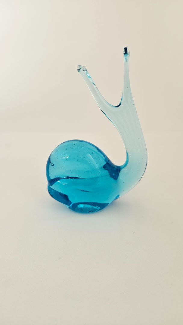 Vintage glass whale, Murano glass