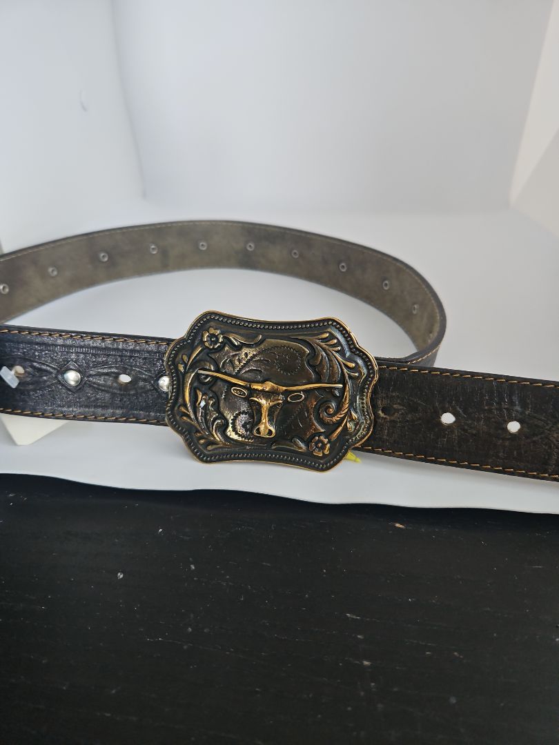 Vintage leather belt, 99 cm