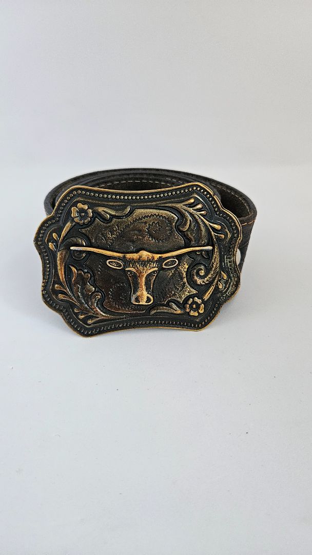 Vintage leather belt, 99 cm