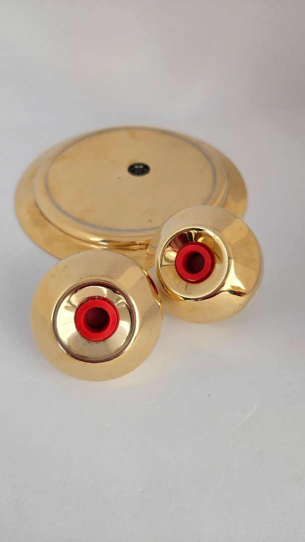 Vintage salt and pepper shakers on a tray, S, Altecco