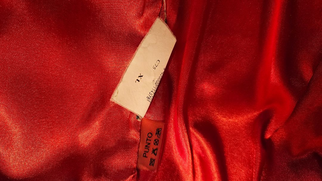 Vintage glans leðurjakki, XL, Fidan