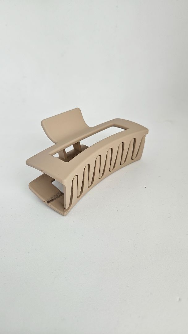 Large hair clip (Beige), 10 cm