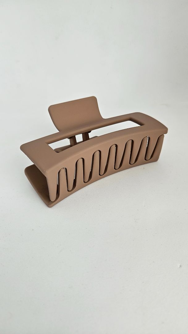Large hair clip (Brown), 10 cm