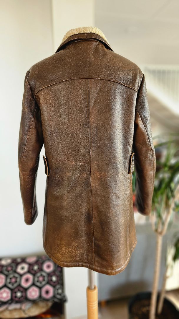Vintage leather mocha jacket, EUR 38, Söörmarkken