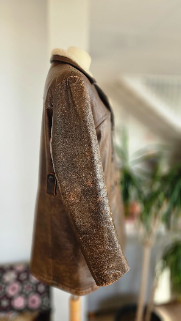 Vintage leather mocha jacket, EUR 38, Söörmarkken