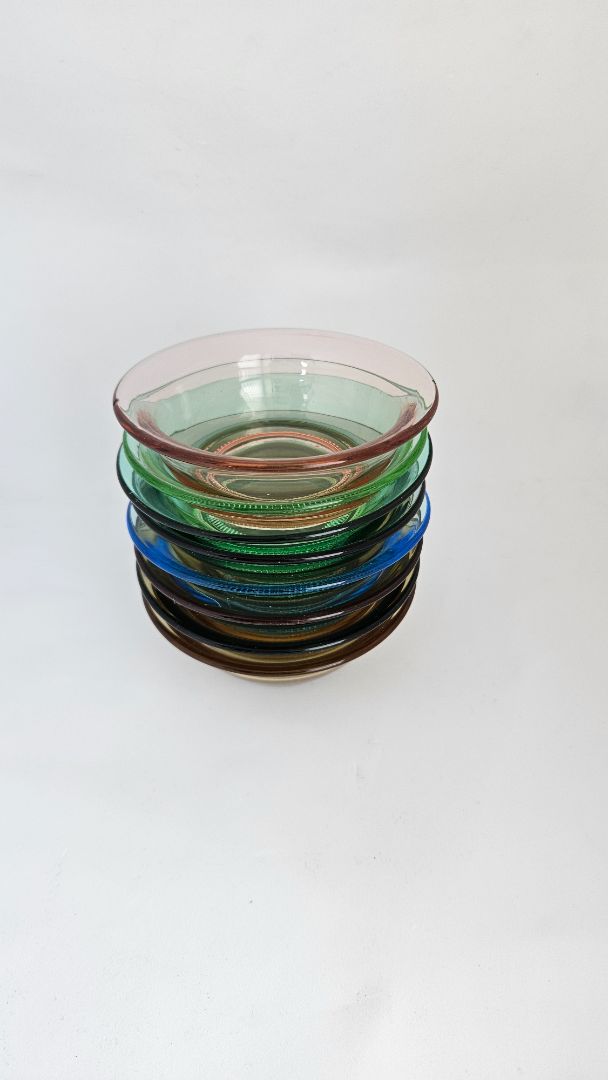 9 pcs Vintage art deco glass bowls (11.5 cm)