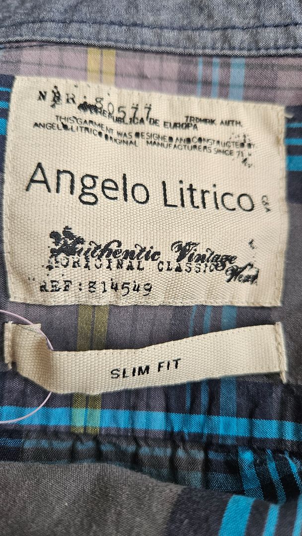 Slim fit Angelo Litrico köflótt skyrta (vintage), L, C&A
