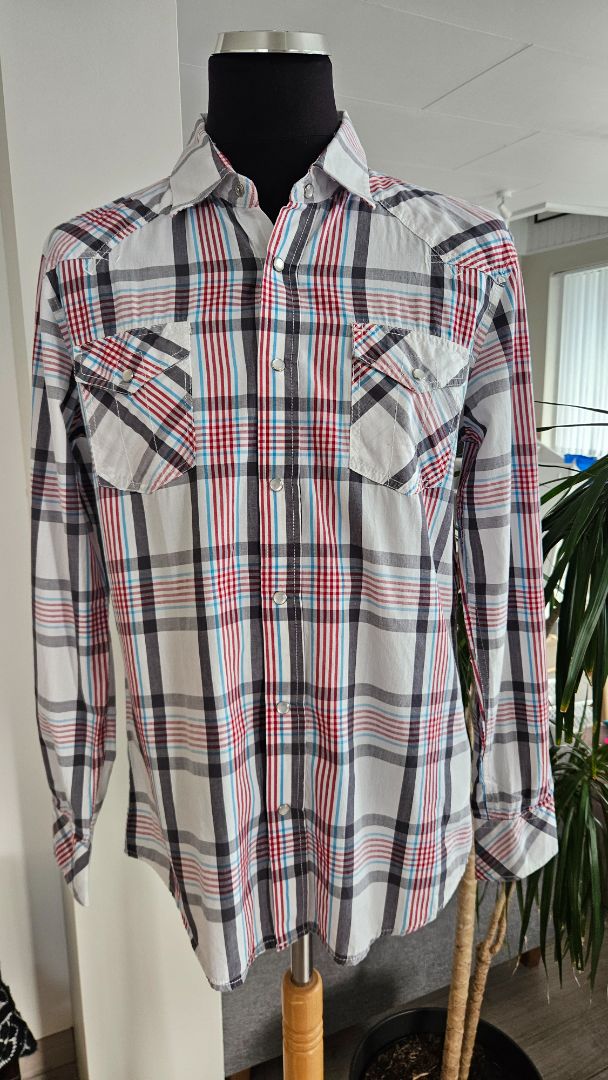 Checkered shirt (cowboy style), L, Smith & Jones