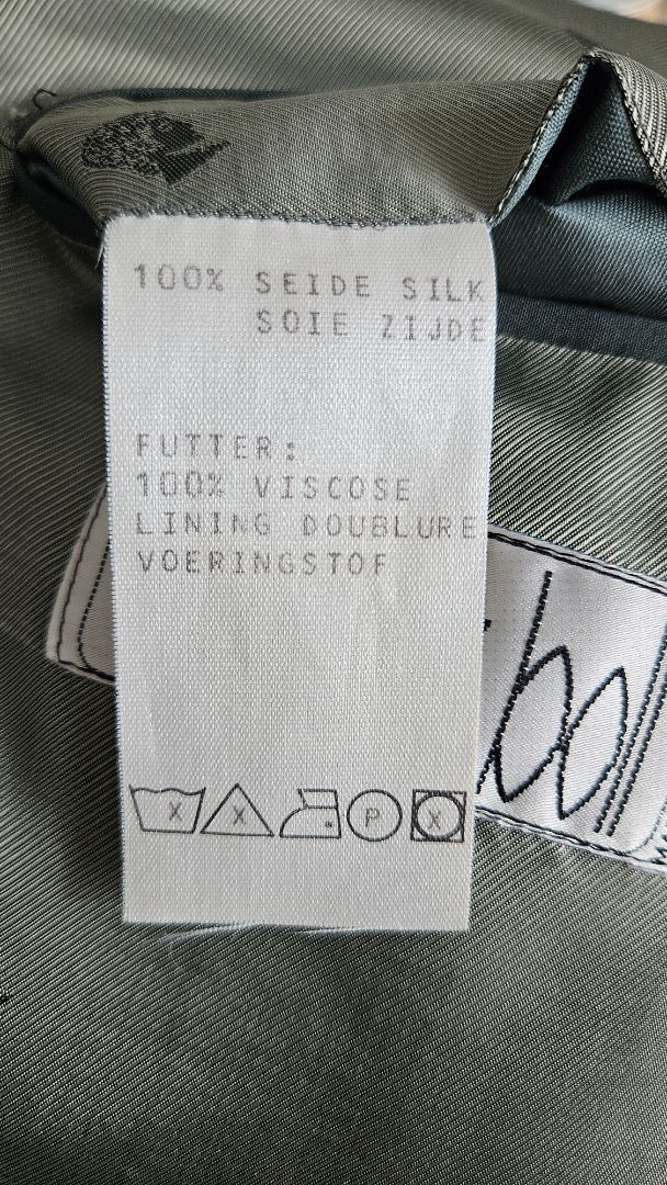 Tvíhnepptur silki blazer (vintage), XL, nik boll
