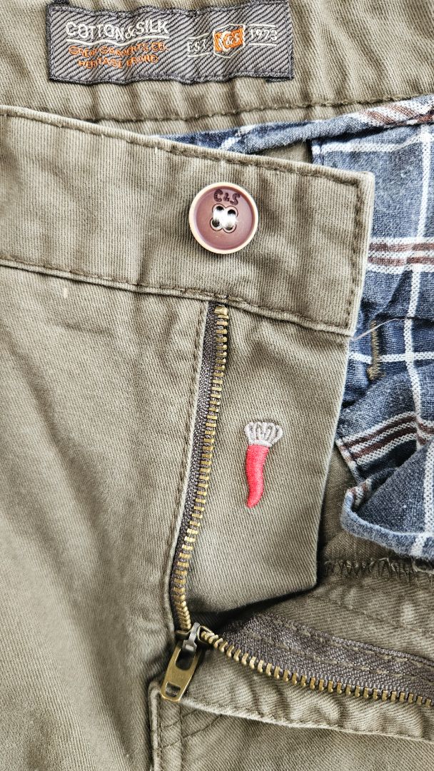 Cotton & Silk khaki trousers, EUR 44, Cotton&silk