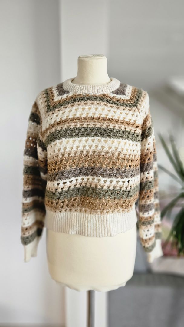 Crocheted thick sweater, XS, Mango