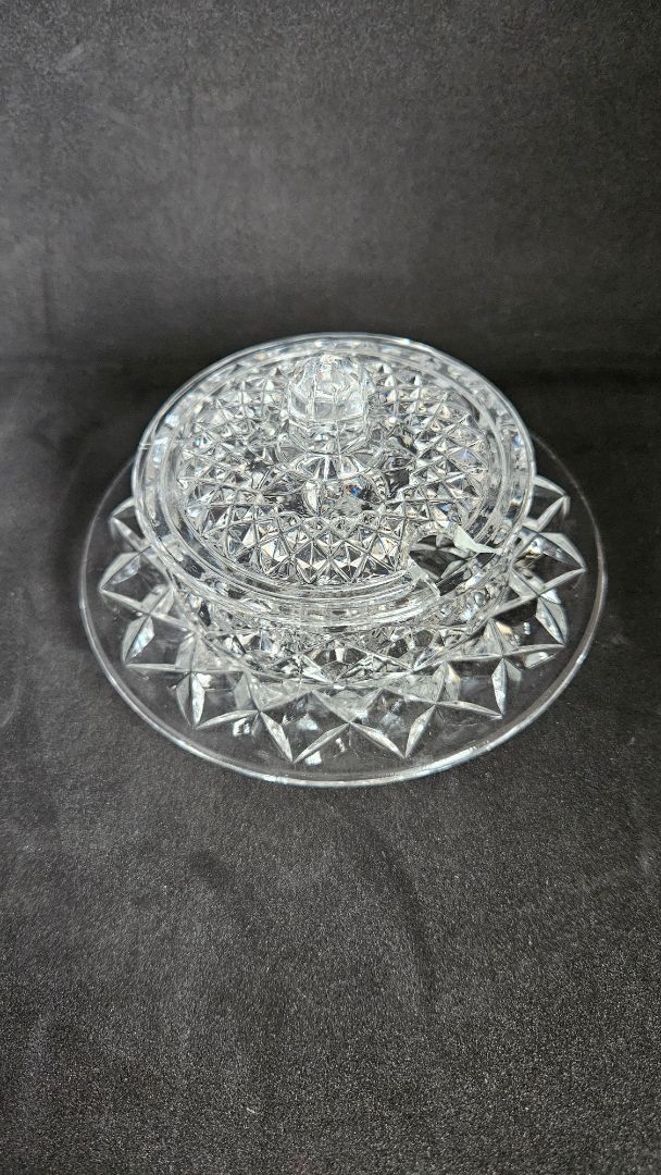 Crystal bowl with lid, Bohemia Crystal