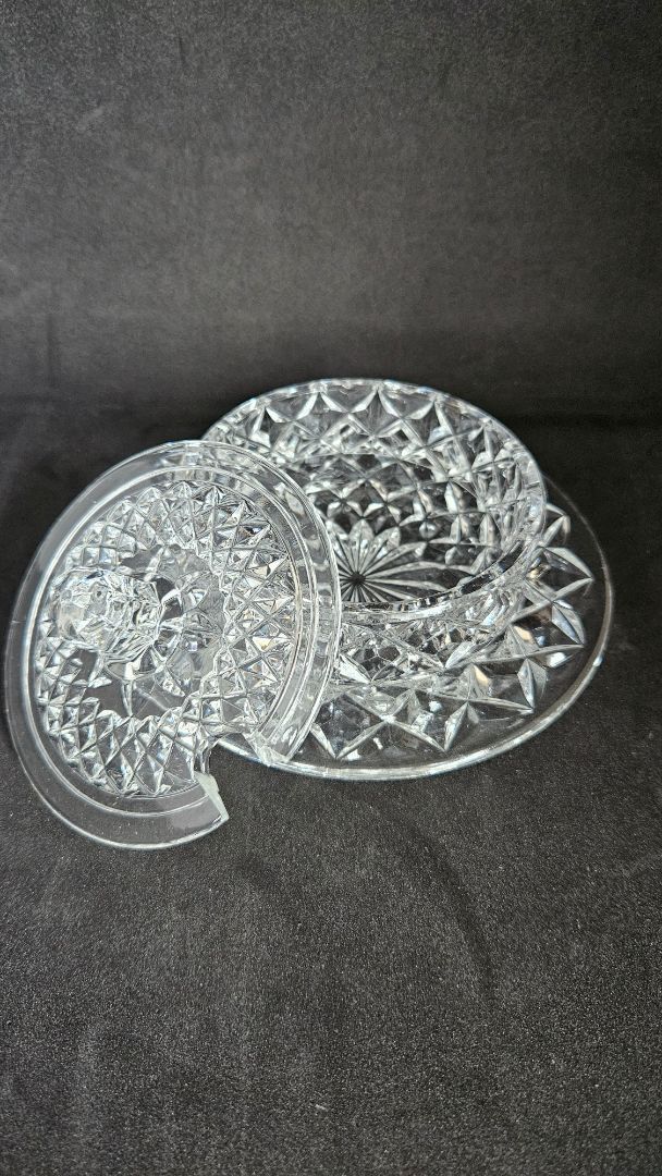 Crystal bowl with lid, Bohemia Crystal