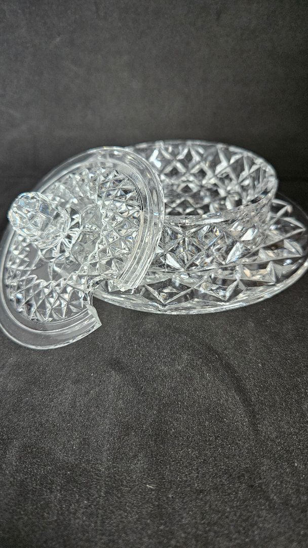 Crystal bowl with lid, Bohemia Crystal