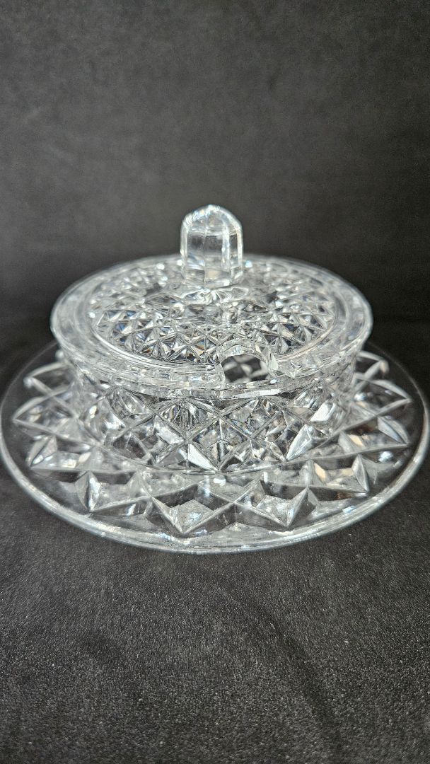 Crystal bowl with lid, Bohemia Crystal