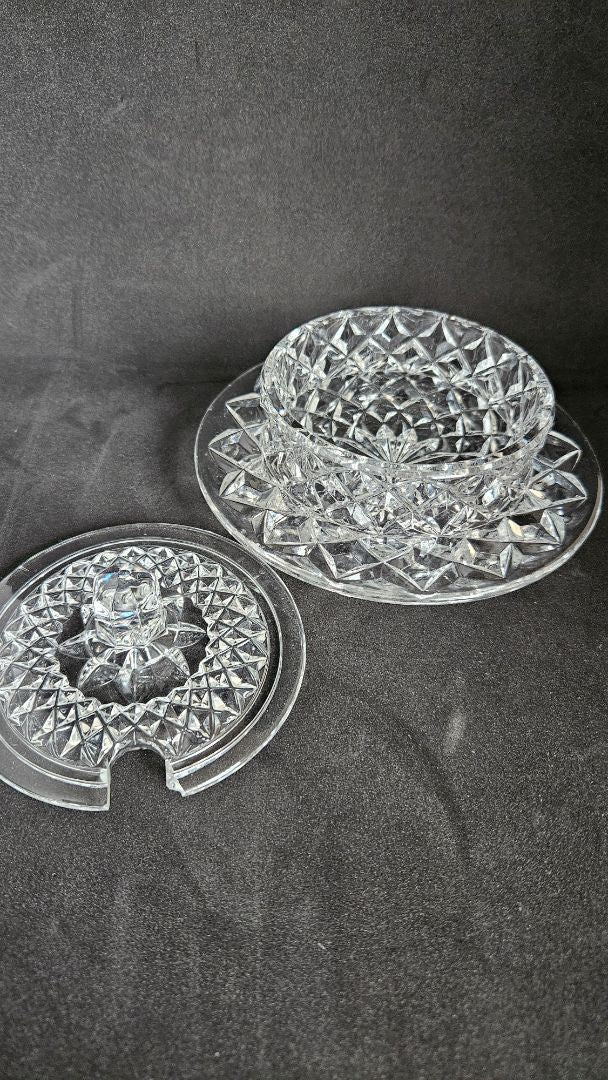 Crystal bowl with lid, Bohemia Crystal