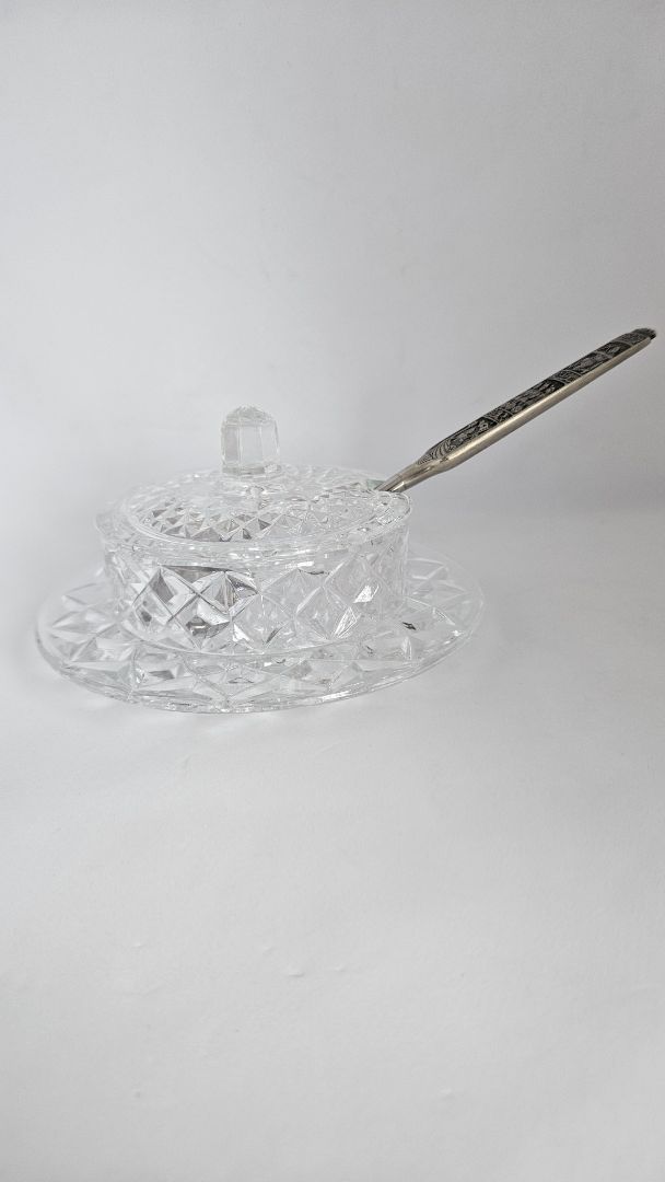 Crystal bowl with lid, Bohemia Crystal