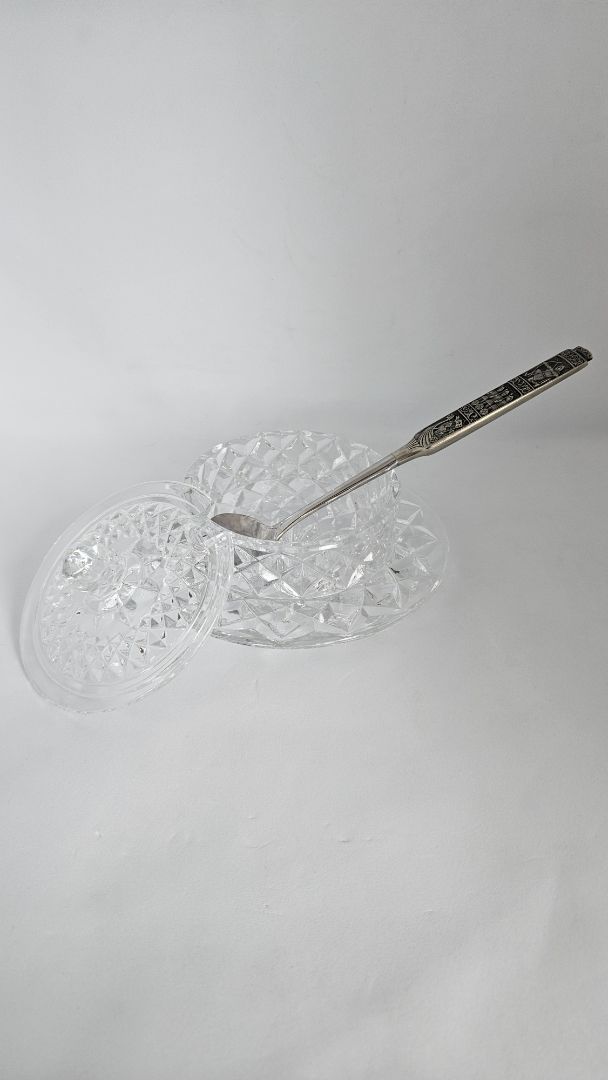 Crystal bowl with lid, Bohemia Crystal
