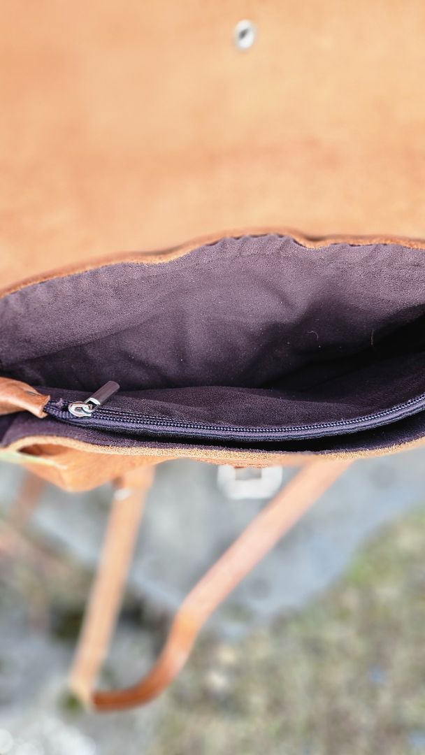 Brown leather bag