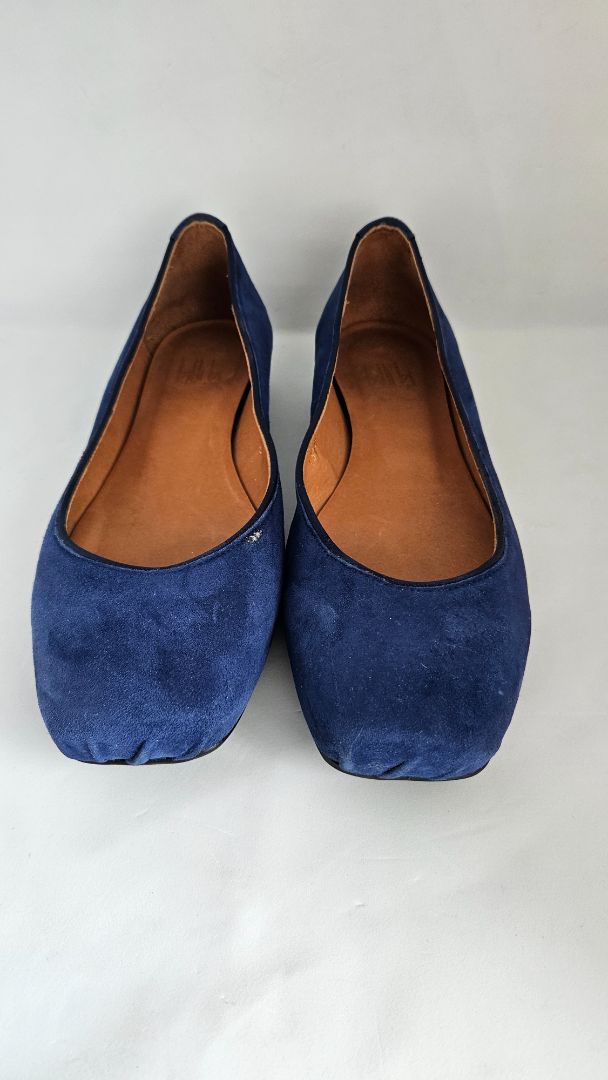 Blue suede ballerina shoes, Eur 39, Billi Bi