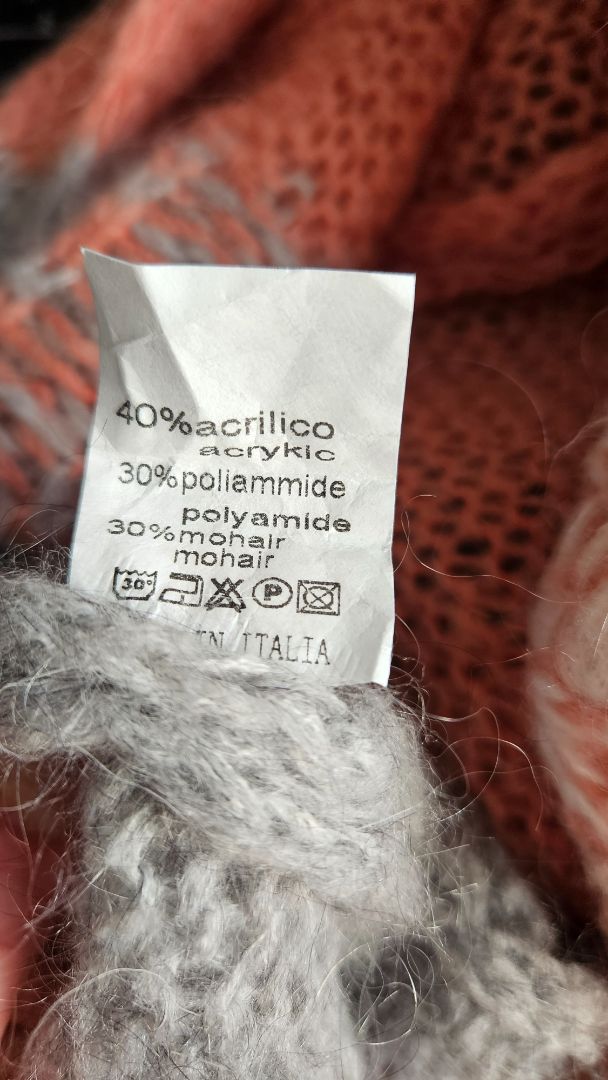 Síð mohair peysa, XL, Made in Italy