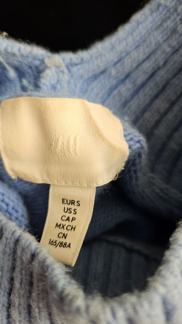 Peysa með uppháum kraga - oversize, S, H&M