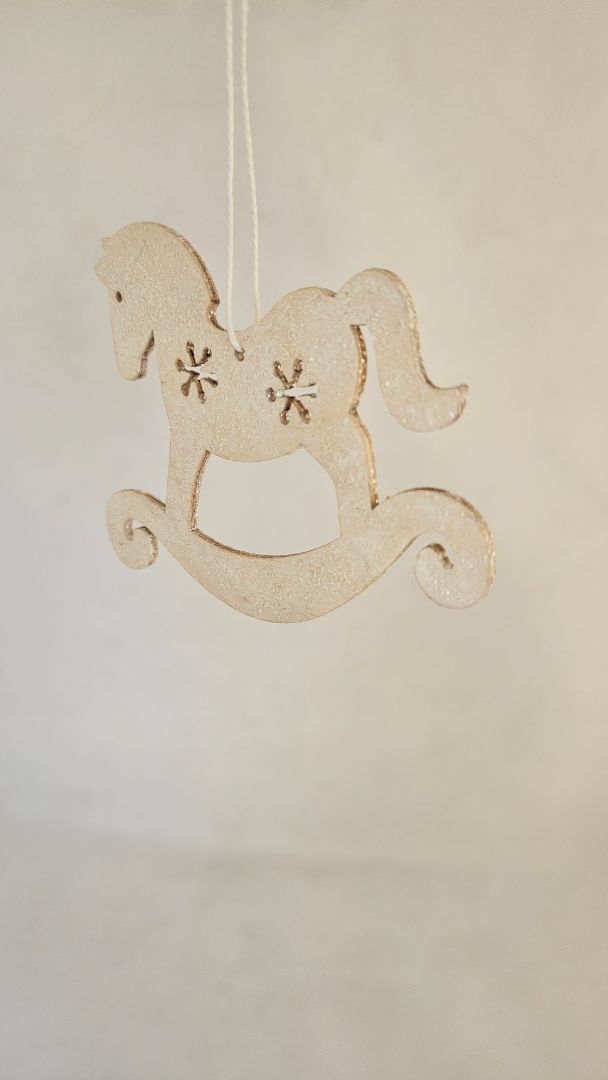 Jólatré skraut - tré hestur